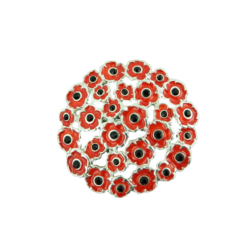 red poppy brooch