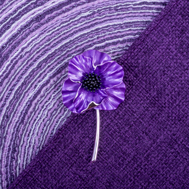 Purple Poppy Brooch