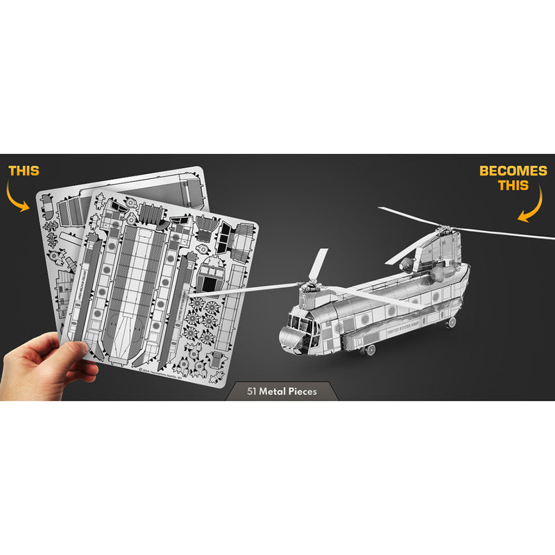 Chinook Metal Earth Model