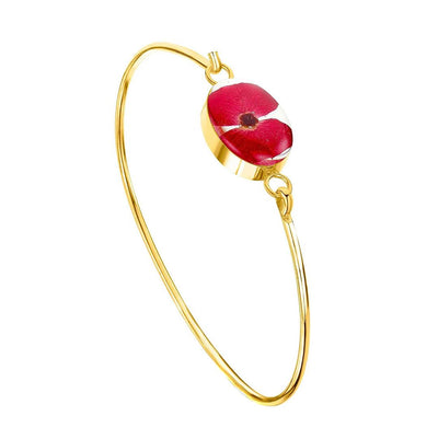 Gold plated oval Poppy bangle