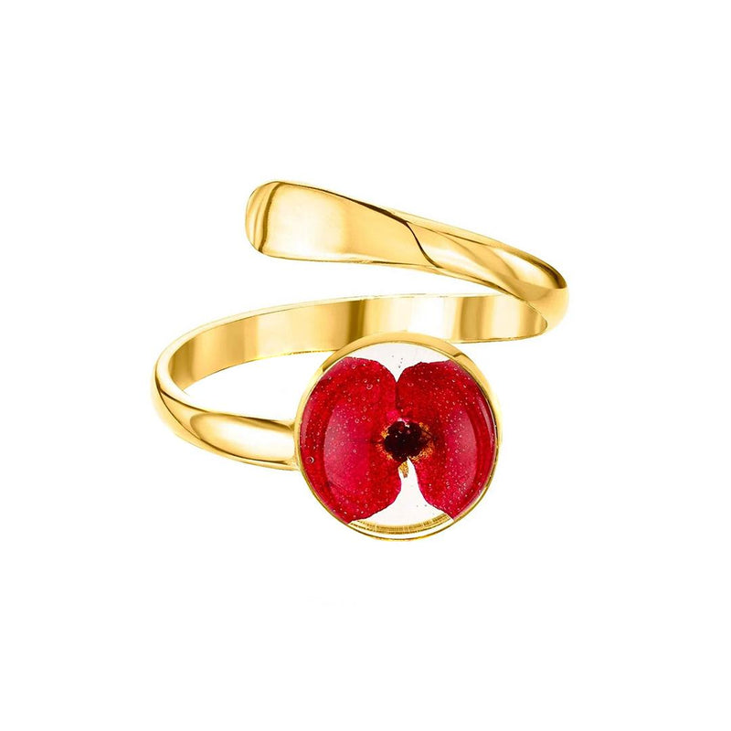 Gold plated Poppy ring