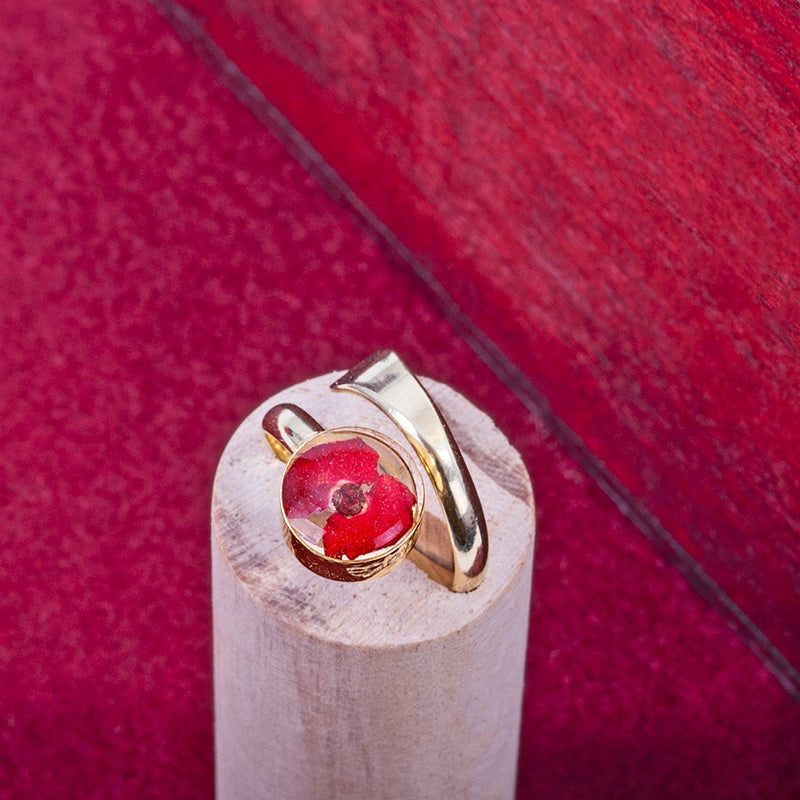 Gold plated Poppy ring