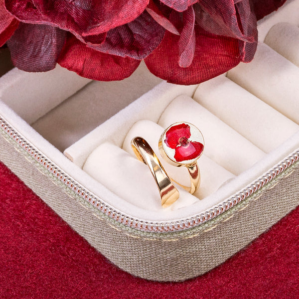 Gold plated Poppy ring