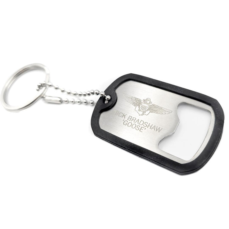 Top Gun Dog Tag Bottle Opener Keyrings