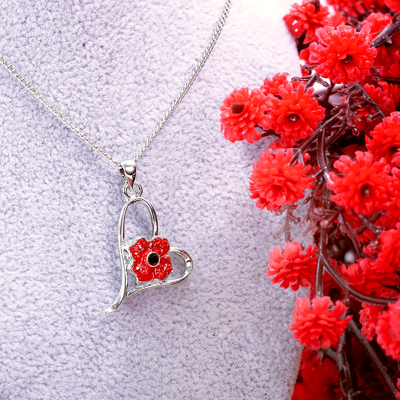 Heart Poppy Necklace