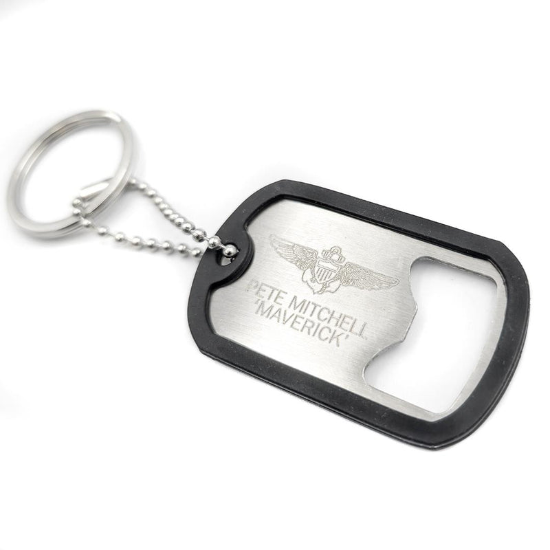 Top Gun Dog Tag Bottle Opener Keyrings