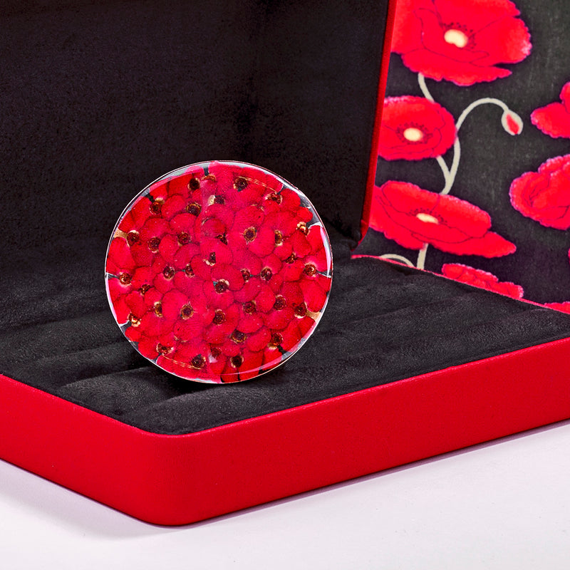 silver Poppy brooch