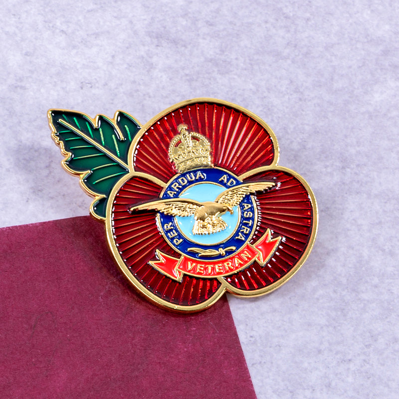 RAF Veteran Poppy Pin Brooch