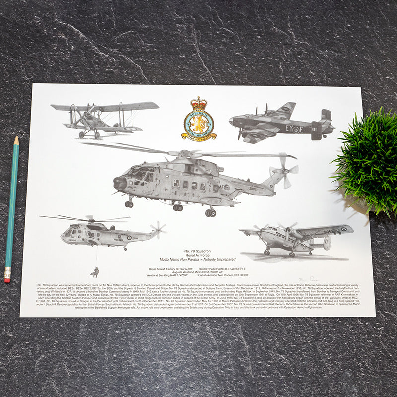 Pencil Print 78 Sqn RAF Benson