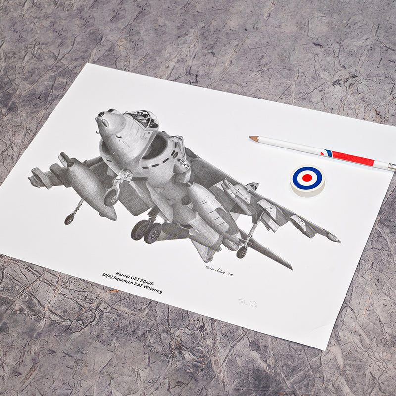 Pencil Print Harrier Gr7