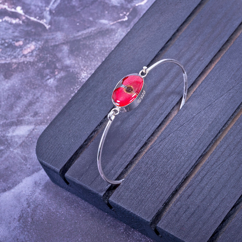 Poppy Silver Bangle