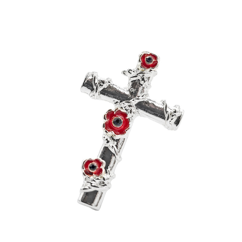 Poppy Cross Pin Brooch