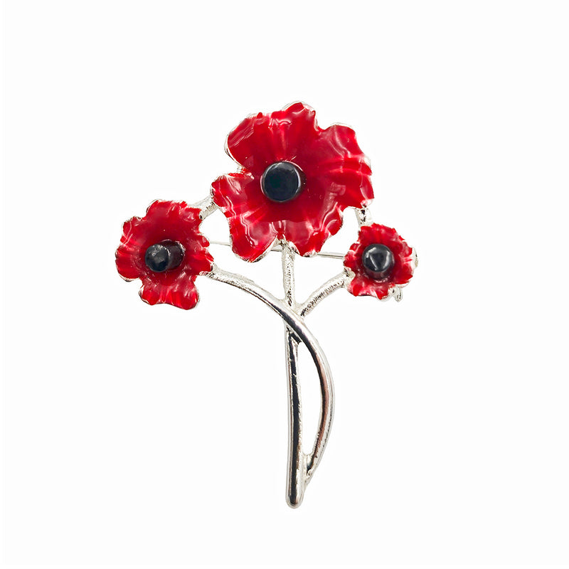 Poppy Flowers Brooch