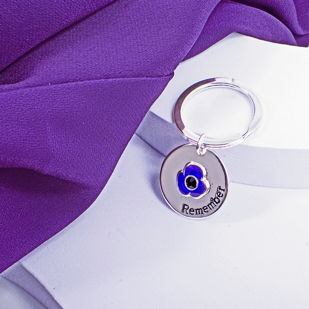 Purple Poppy Keyring RAFATRAD