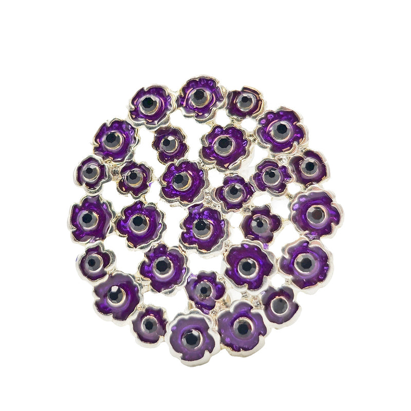 Purple Poppy Brooch