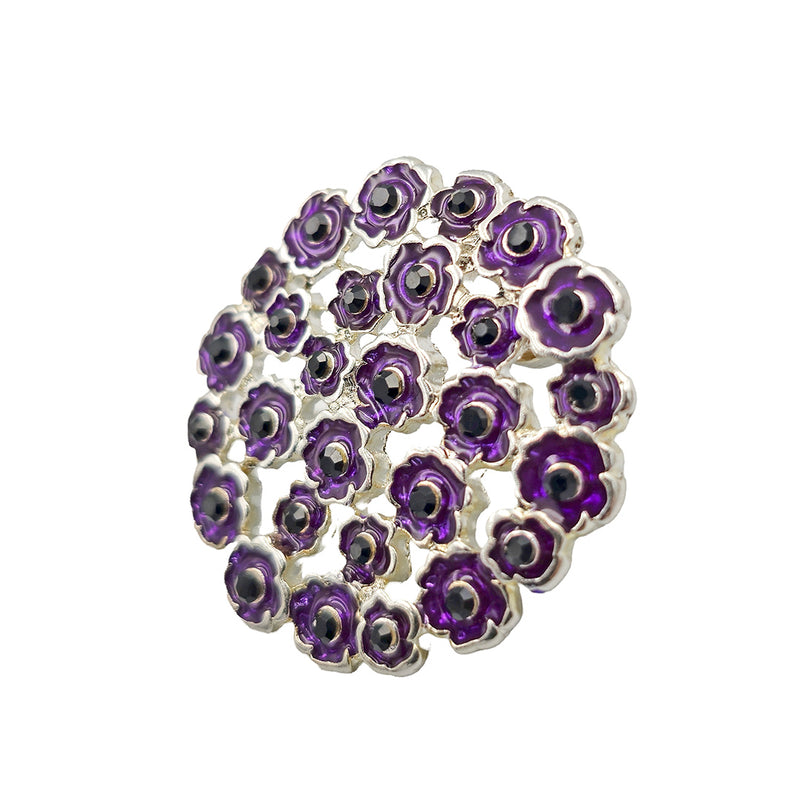 Purple Poppy Pin Brooch