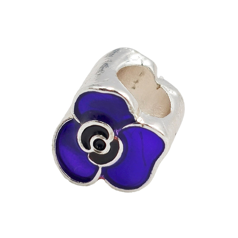 Purple Poppy Charm Bead