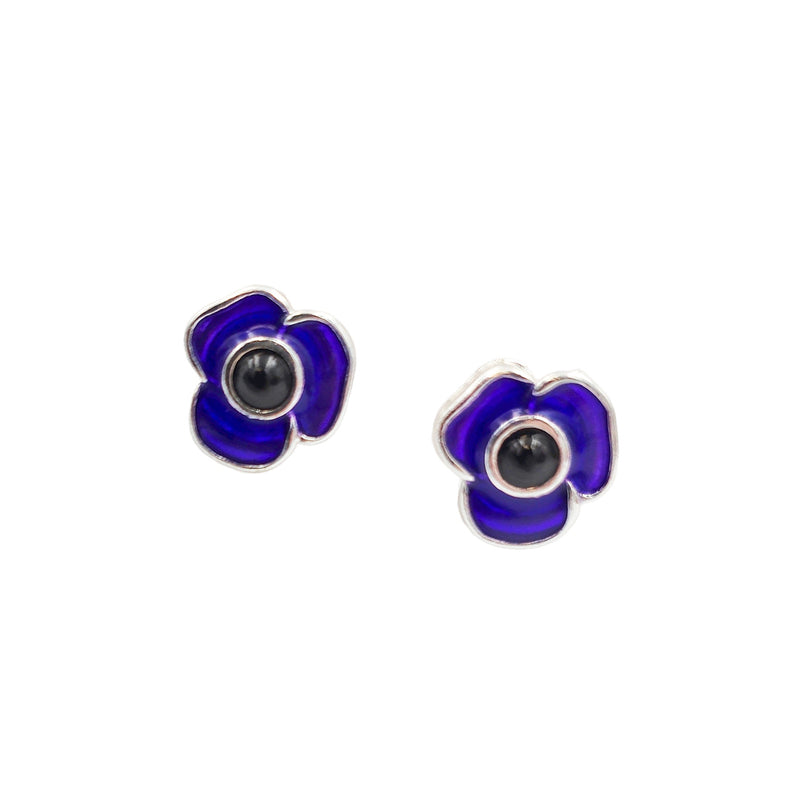 Purple Poppy Earring Studs