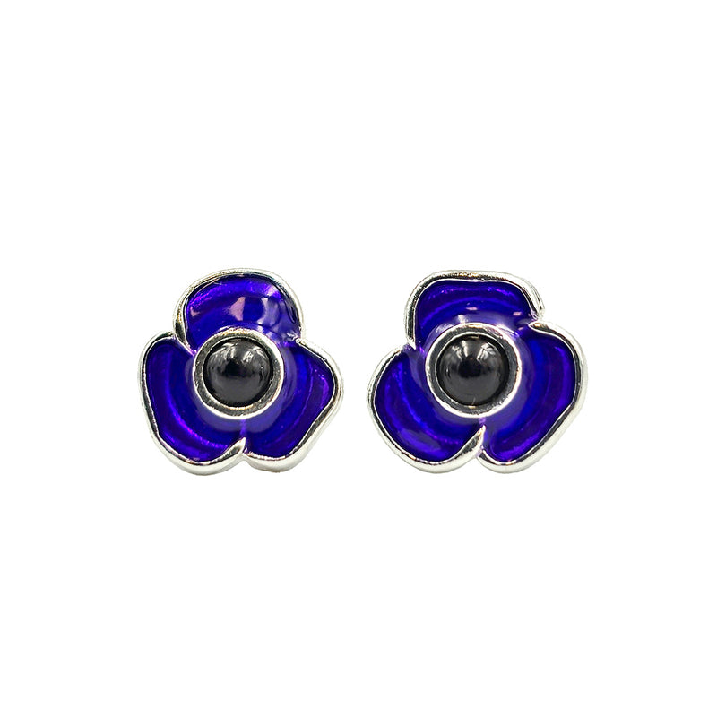 Purple Poppy Earrings