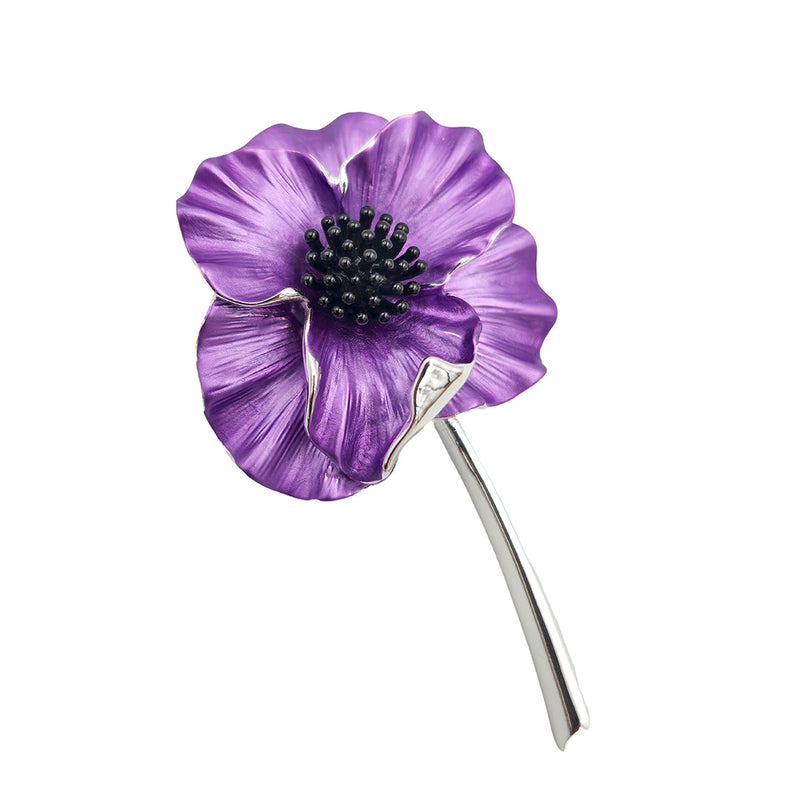 Purple Poppy Brooch