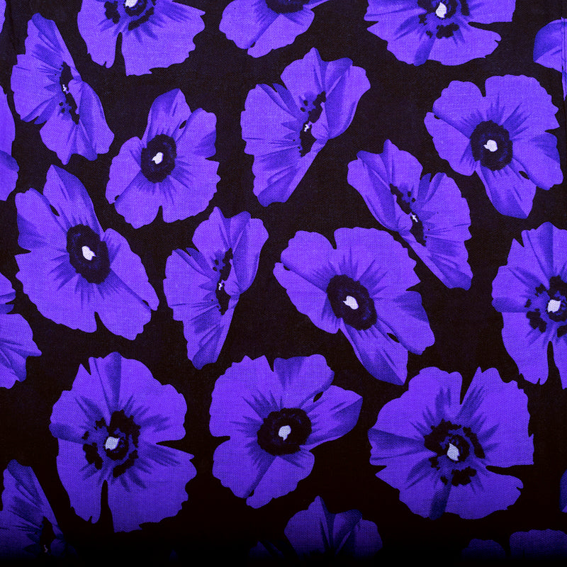 Purple and Black Poppy Scarf