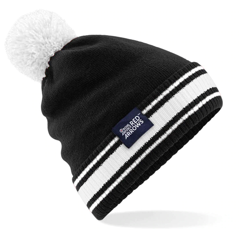 Red Arrows Beanie Hat Black and White