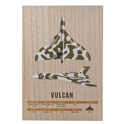 RAF Wood Effect A3 Wall Plaque - Vulcan