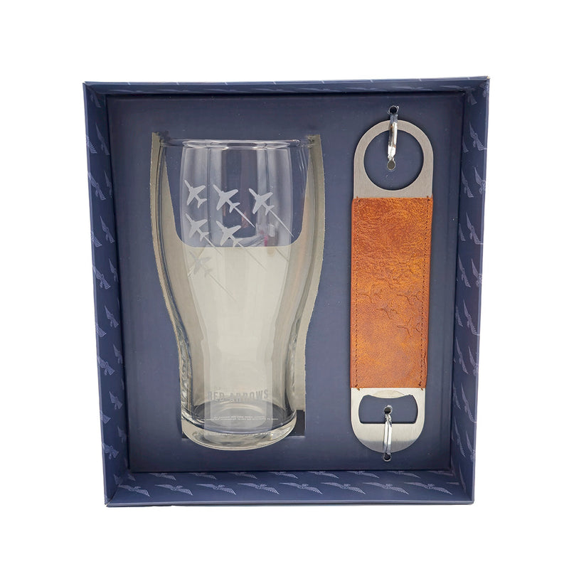 Red Arrows Pint Glass and Bottle Opener