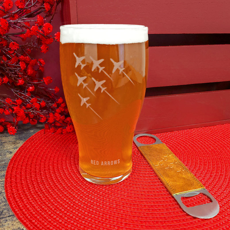 Red Arrows Pint Glass and Bottle Opener Set