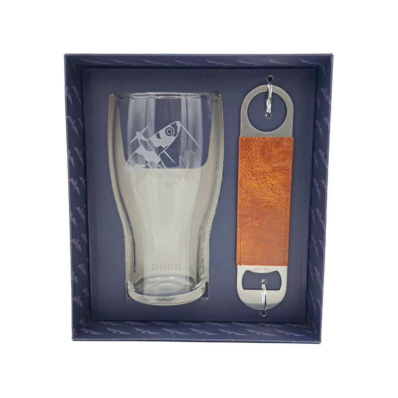 Spitfire Pint Glass and Bottle Opener Set