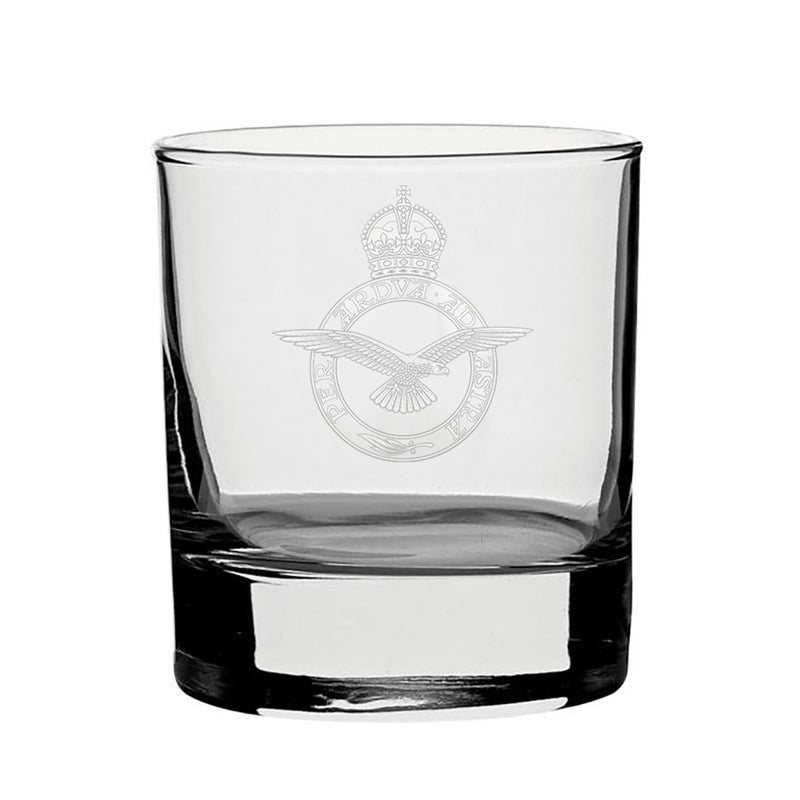 Engraved RAF Crest Whisky Tumbler