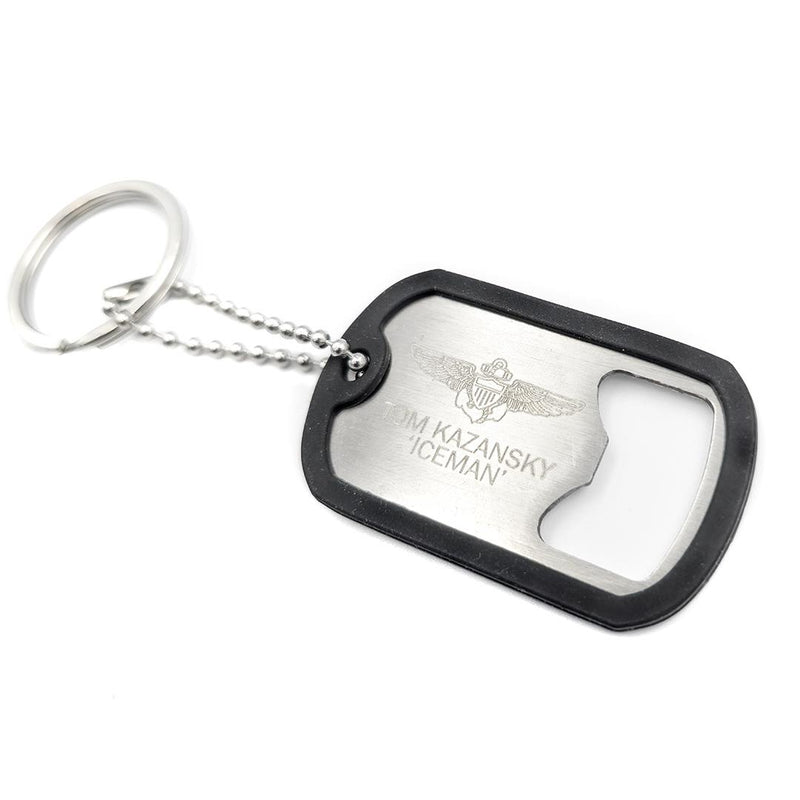 Top Gun Dog Tag Bottle Opener Keyrings