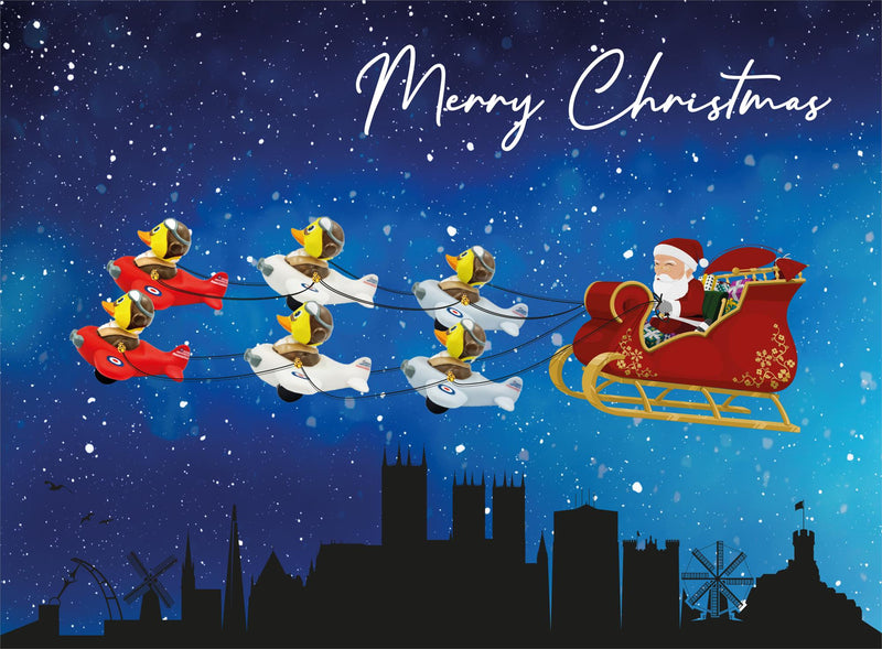 Flying Ducks - Christmas Cards (Pk 10)