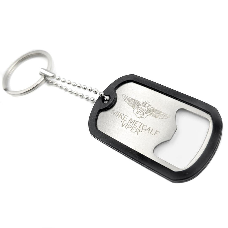 Top Gun Dog Tag Bottle Opener Keyrings